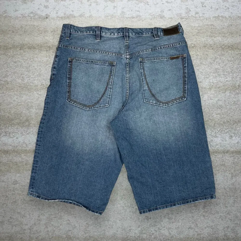 Vintage 90s Sean John Jean Shorts 38x16 Baggy Wide Leg Fit Light Wash 16